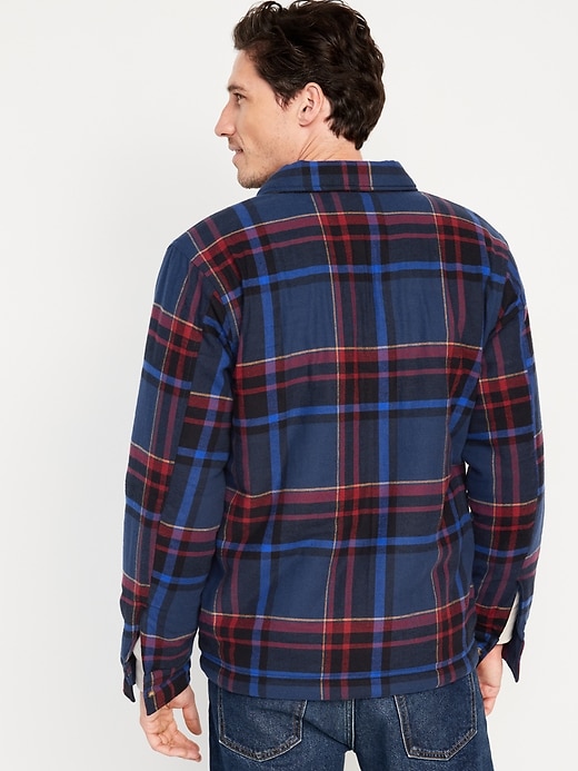 Image number 5 showing, Sherpa-Lined Flannel Shacket
