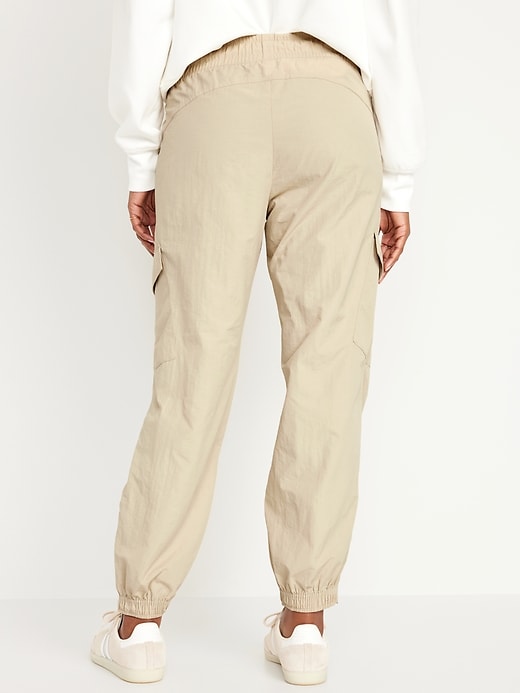 Image number 2 showing, High-Waisted Ankle-Zip Cargo Joggers