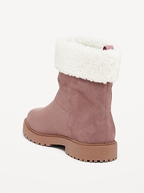 View large product image 4 of 4. Faux-Suede Sherpa-Cuff Boots for Girls