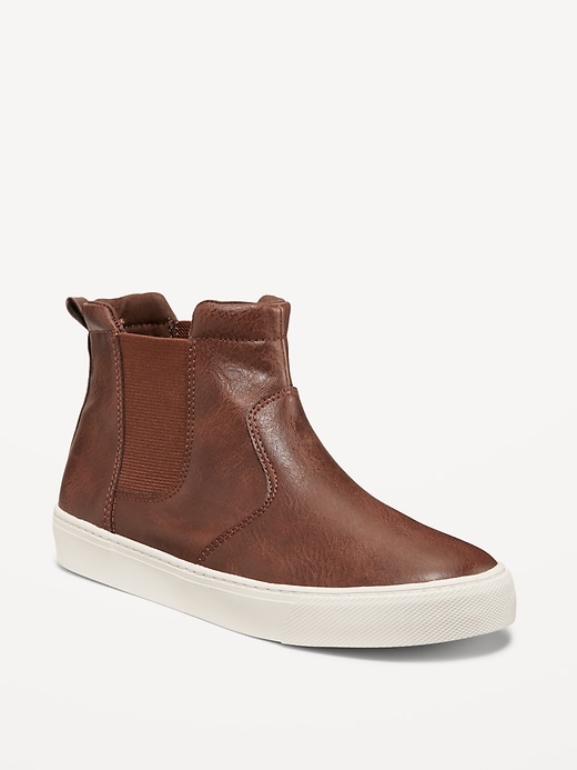 View large product image 1 of 4. Faux-Leather Chelsea Boot Sneakers for Boys