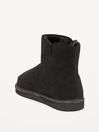 View large product image 4 of 4. Faux-Suede Faux-Fur Lined Ankle Booties for Girls