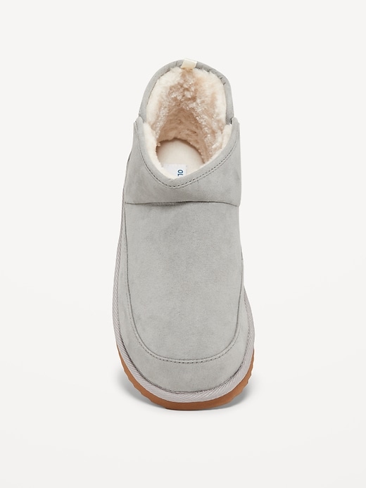 Image number 3 showing, Faux Suede Sherpa-Lined Slippers