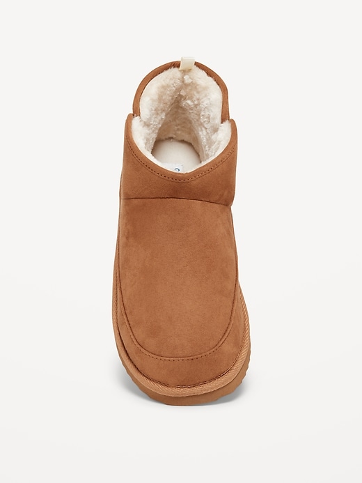 Image number 3 showing, Faux Suede Sherpa-Lined Slippers