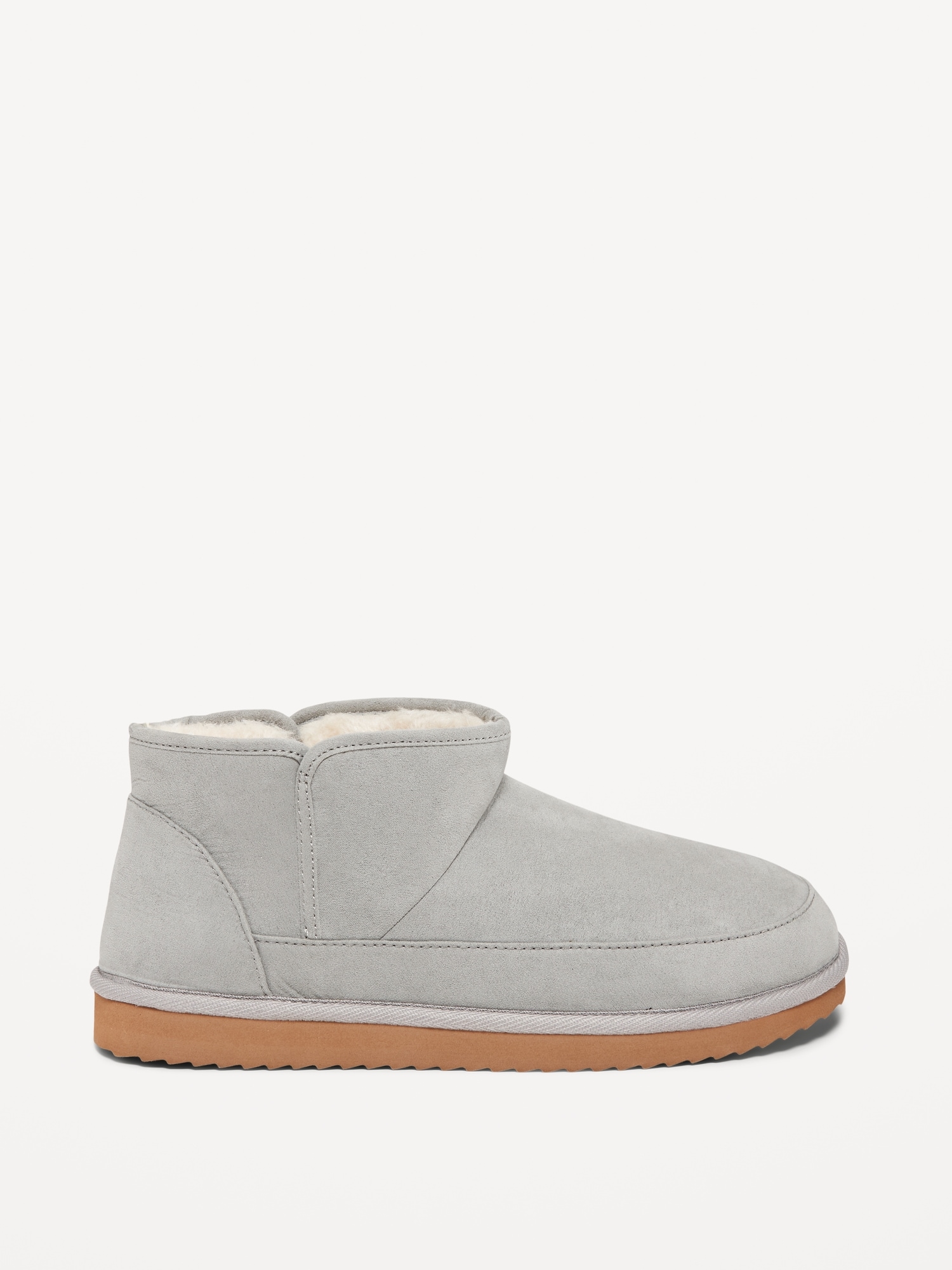 Faux Suede Sherpa-Lined Slippers | Old Navy