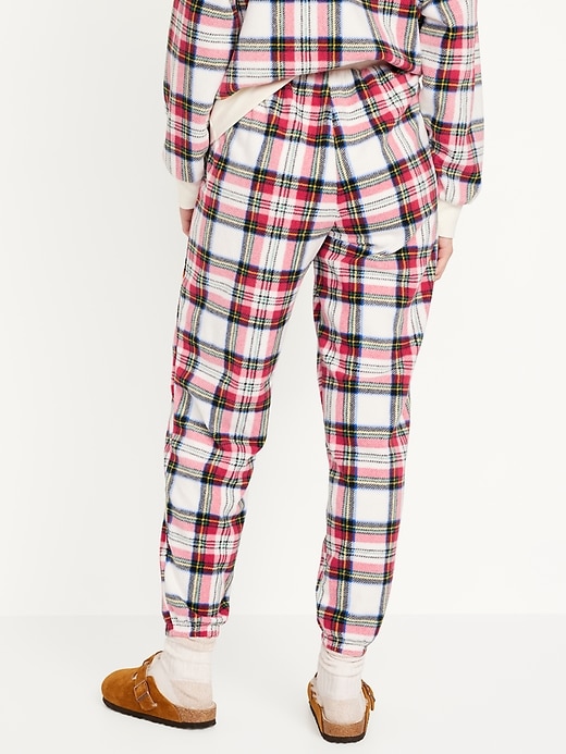 Image number 2 showing, High-Waisted Micro Fleece Pajama Jogger Pants