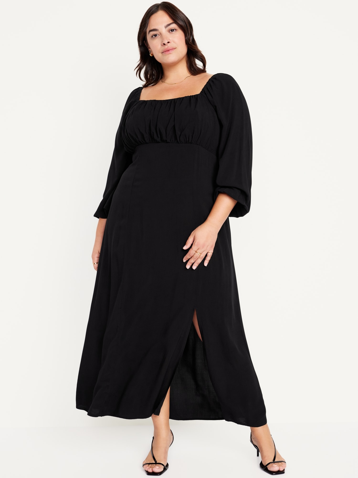 Waist-Defined Square-Neck Maxi Dress for Women | Old Navy