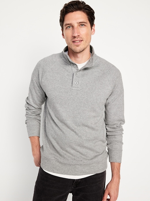 Image number 1 showing, Mock-Neck Button-Front Pullover Sweater