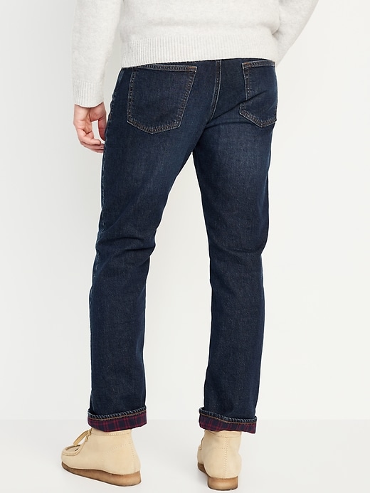 Image number 5 showing, Straight Flannel-Lined Built-In Flex Jeans