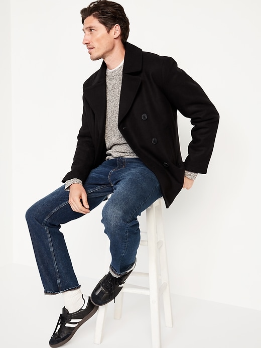 Image number 6 showing, Soft-Brushed Double-Breasted Peacoat