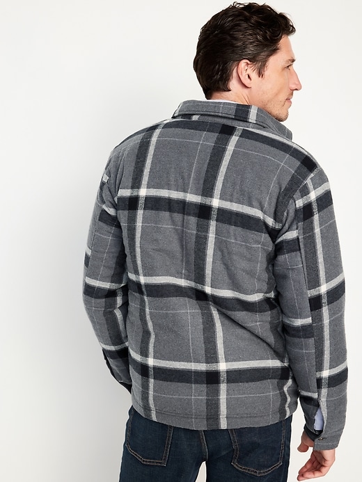 Image number 8 showing, Sherpa-Lined Flannel Shacket
