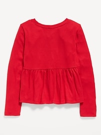 View large product image 3 of 3. Cozy-Knit Peplum Top for Girls