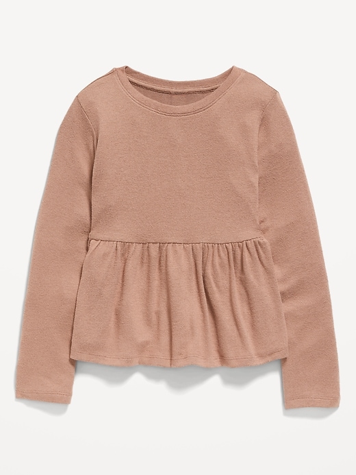 View large product image 2 of 3. Cozy-Knit Peplum Top for Girls