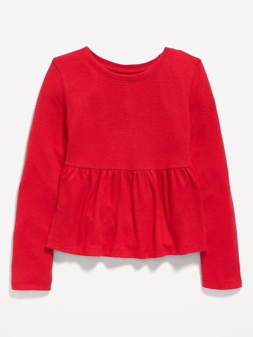 View large product image 2 of 3. Cozy-Knit Peplum Top for Girls