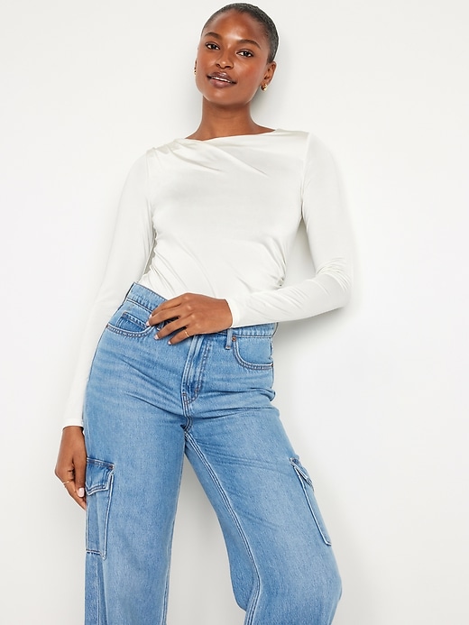 Image number 3 showing, Long-Sleeve Ruched Top