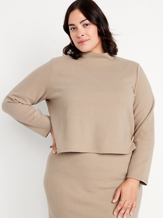 Image number 7 showing, French Rib Mock-Neck Sweater