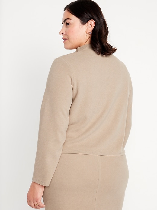Image number 8 showing, French Rib Mock-Neck Sweater