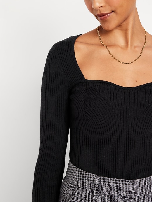Image number 5 showing, Fitted Rib-Knit Sweater