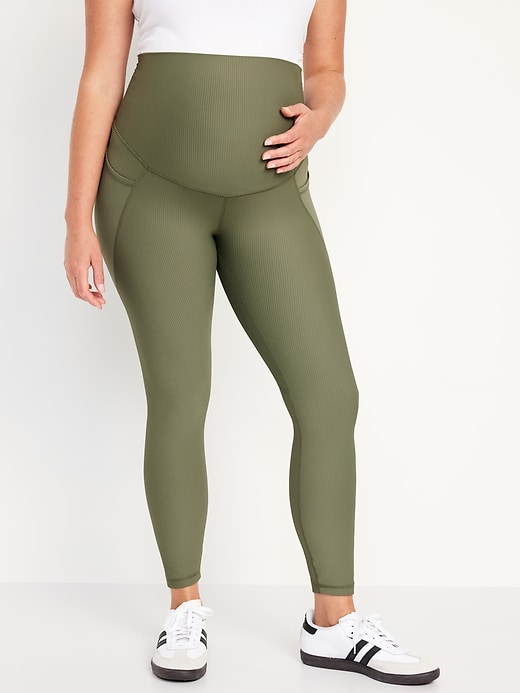 Image number 1 showing, Maternity Full-Panel PowerSoft 7/8 Leggings