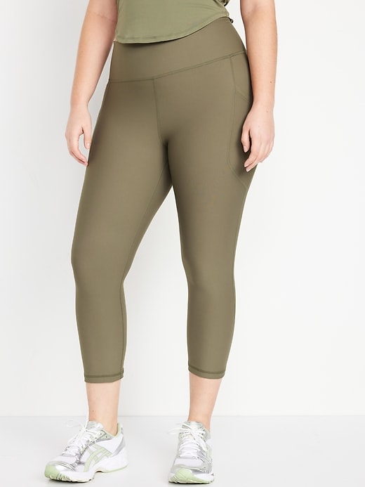 Old Navy - High-Waisted PowerSoft Crop Leggings for Women green