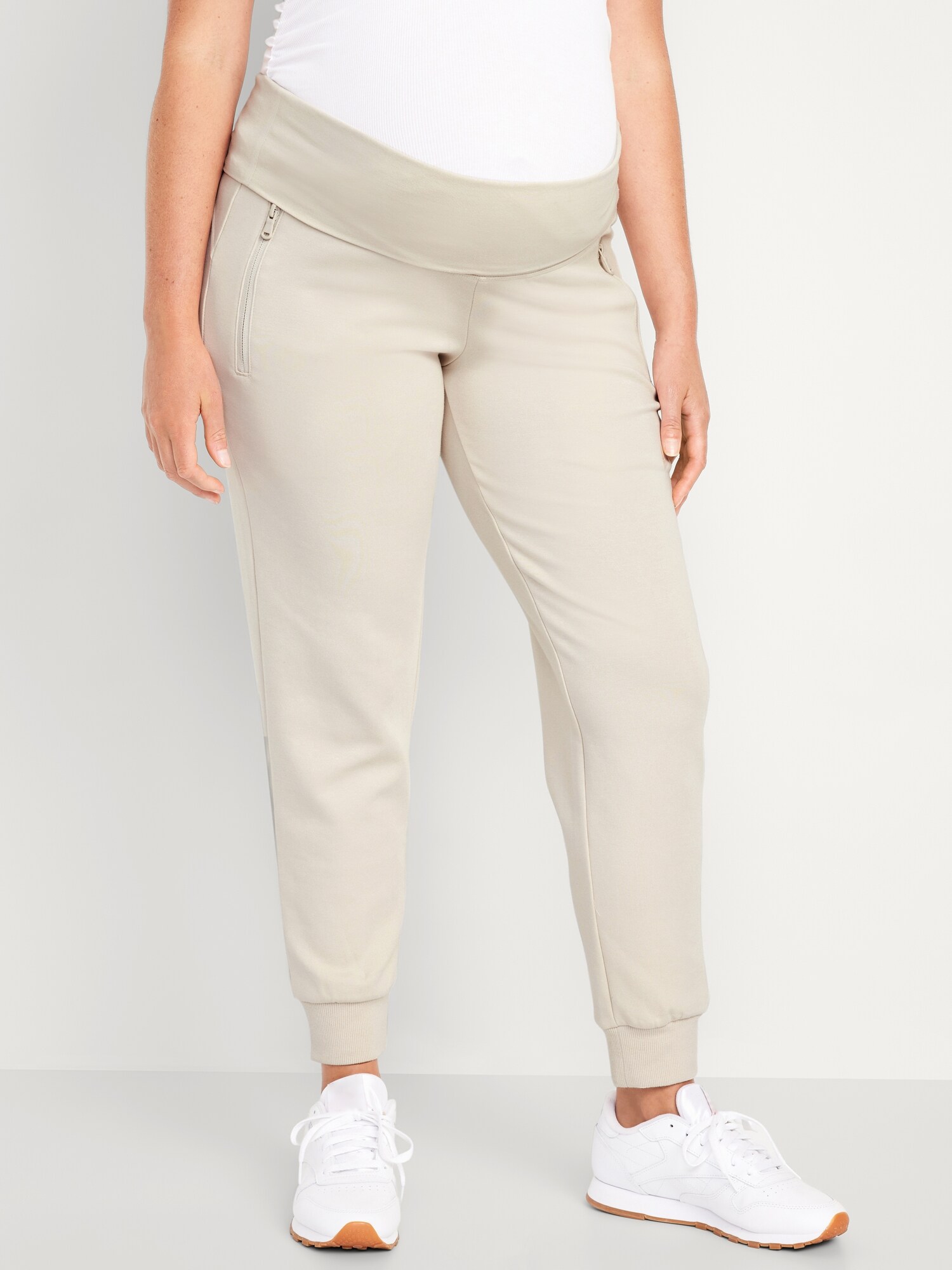 Maternity Dynamic Fleece Rollover Waist Joggers Old Navy