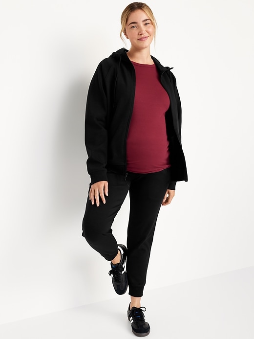 Image number 2 showing, Maternity Dynamic Fleece Rollover-Waist Joggers