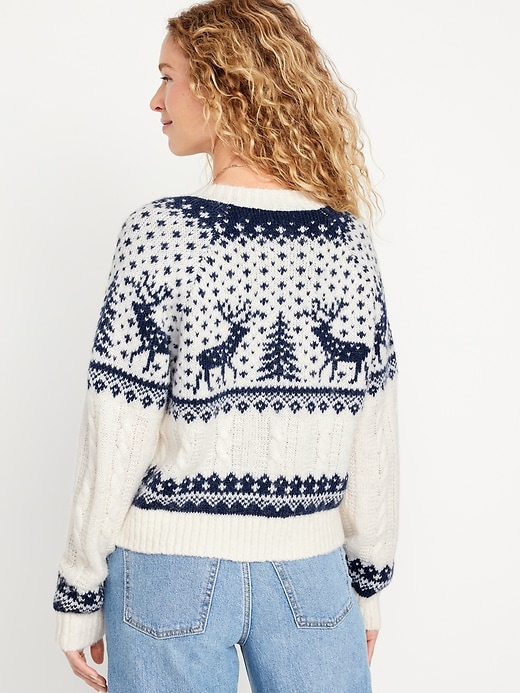 Image number 2 showing, Fair Isle Cardigan Sweater