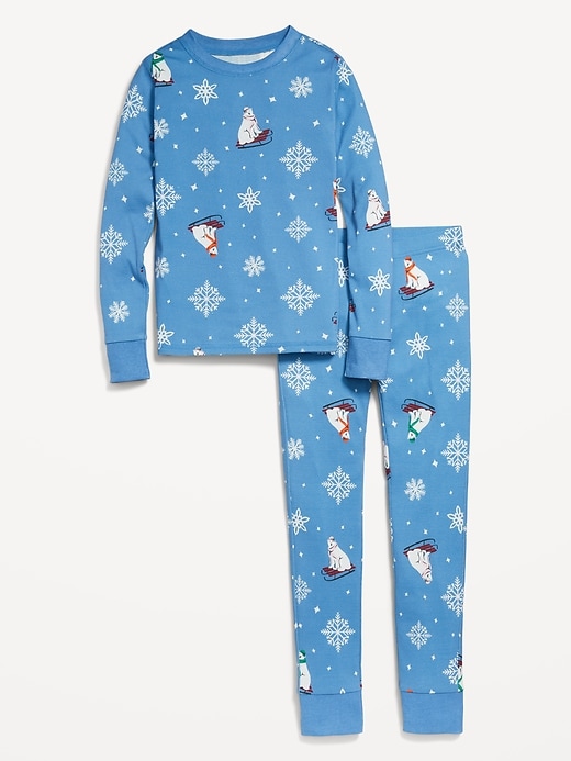 View large product image 2 of 4. Gender-Neutral Printed Snug-Fit Pajama Set for Kids