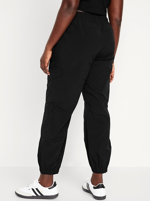 Image number 6 showing, High-Waisted Ankle-Zip Cargo Joggers