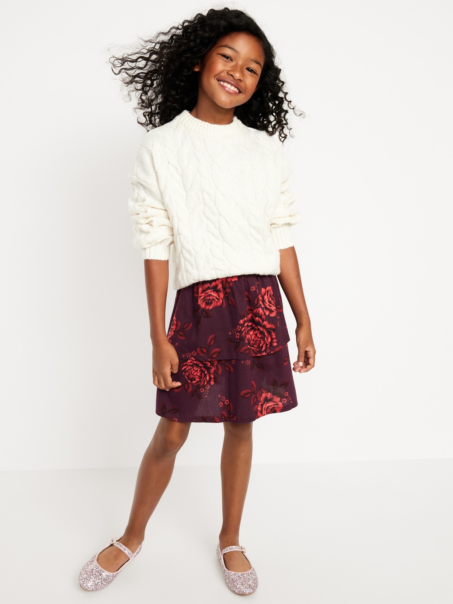 Patterned tiered 2024 skirt h&m