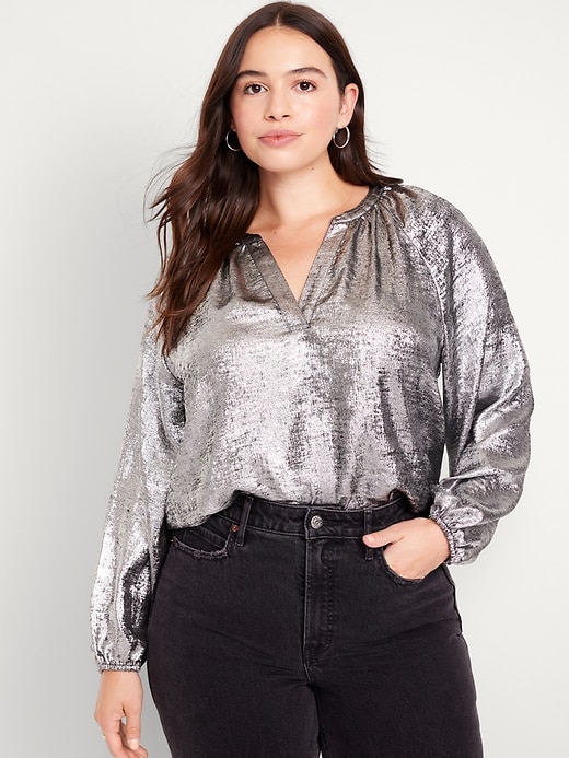Image number 5 showing, Long-Sleeve Shiny Top
