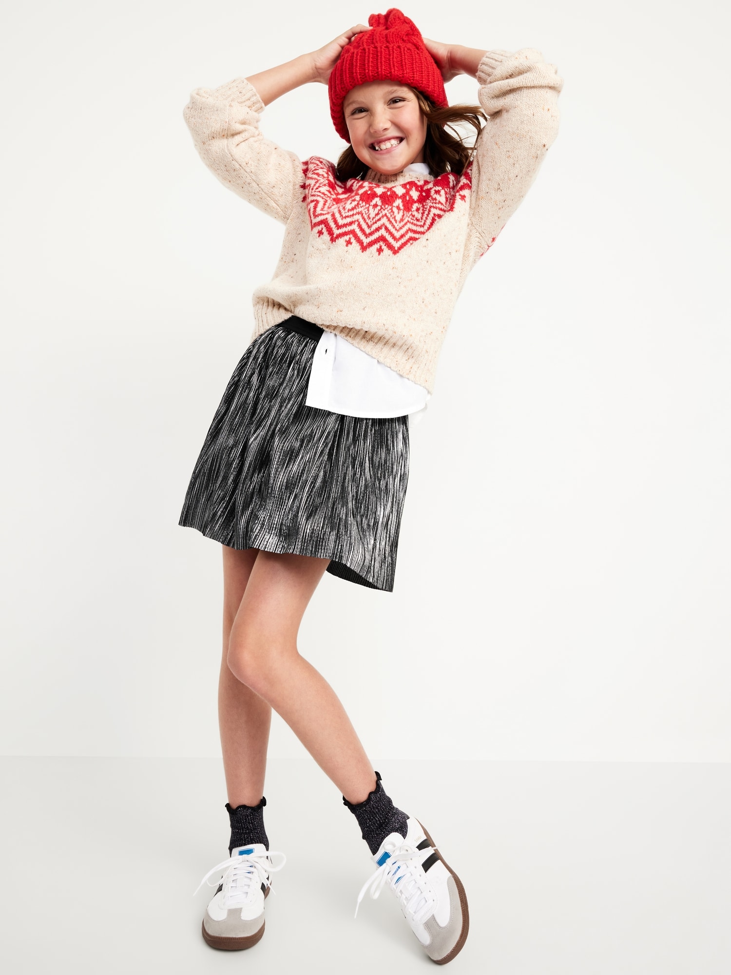 Pleated Metallic-Shimmer Skirt for Girls | Old Navy