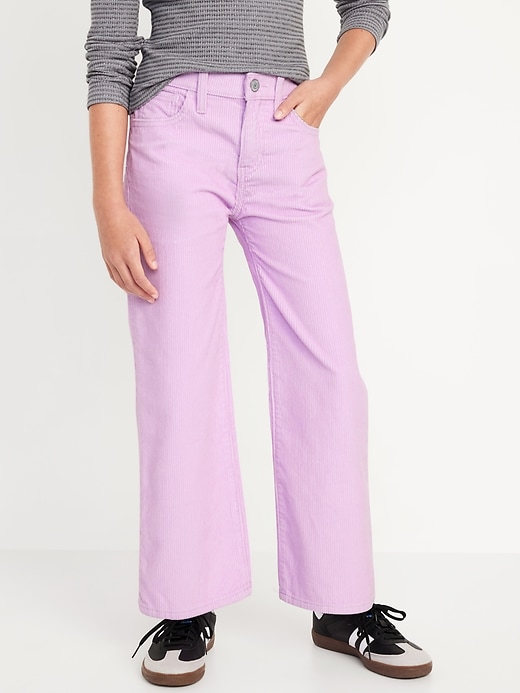 View large product image 1 of 5. High-Waisted Baggy Wide-Leg Corduroy Pants for Girls
