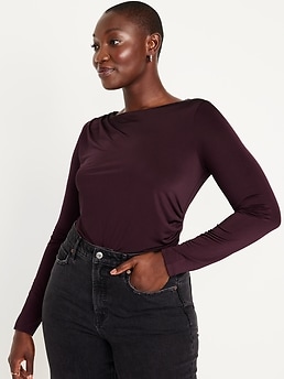 Long-Sleeve Ruched Top