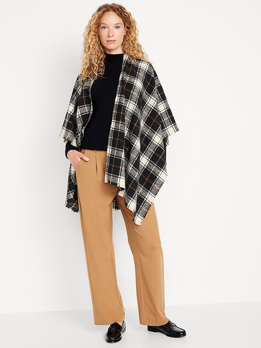 Flannel Poncho for Women Old Navy
