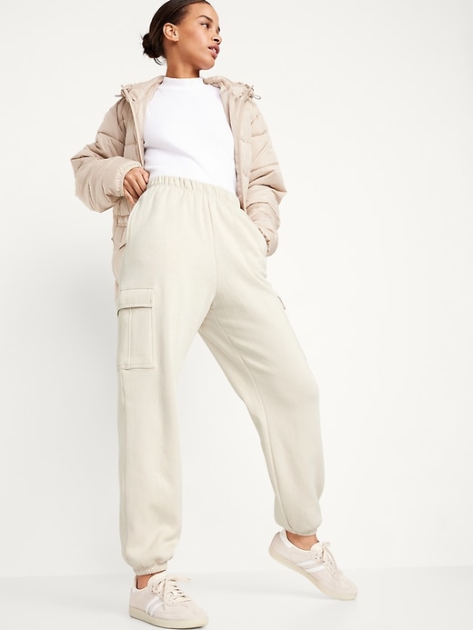 Image number 3 showing, High-Waisted Cargo Sweatpants