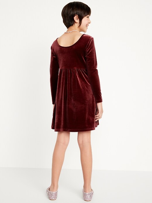 Long-Sleeve Velvet Fit & Flare Dress for Girls | Old Navy
