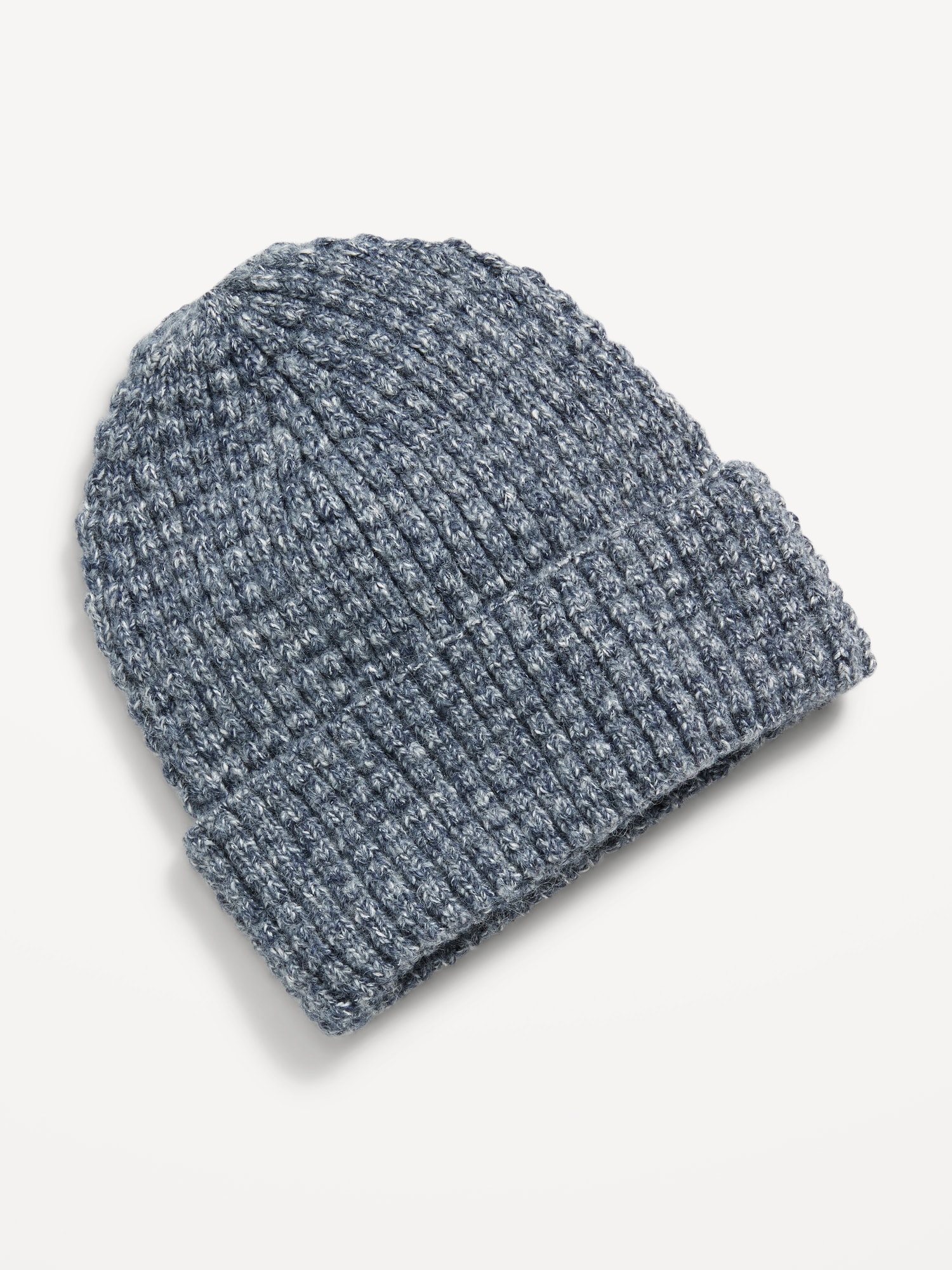 Gender-Neutral Waffle-Knit Beanie for Adults Navy Old 