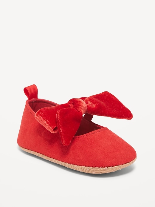 View large product image 1 of 3. Faux-Suede Bow-Tie Ballet Flat Shoes for Baby