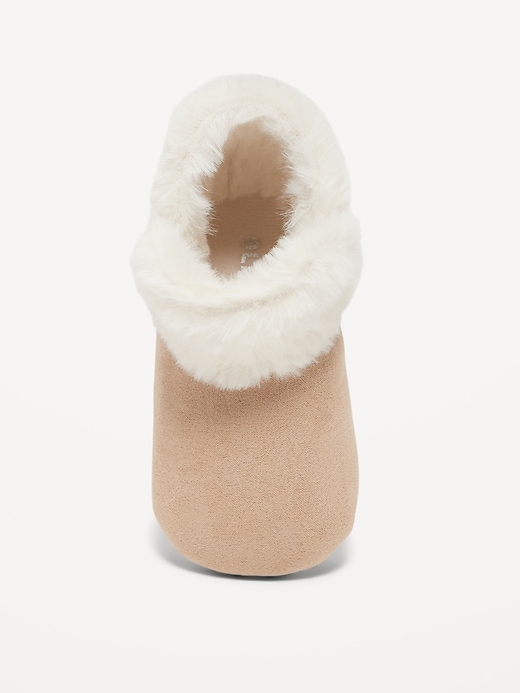 View large product image 2 of 4. Faux-Suede Fold-Over Faux-Fur Booties for Baby