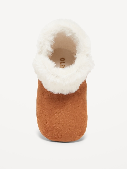 View large product image 2 of 3. Faux-Suede Fold-Over Faux-Fur Booties for Baby