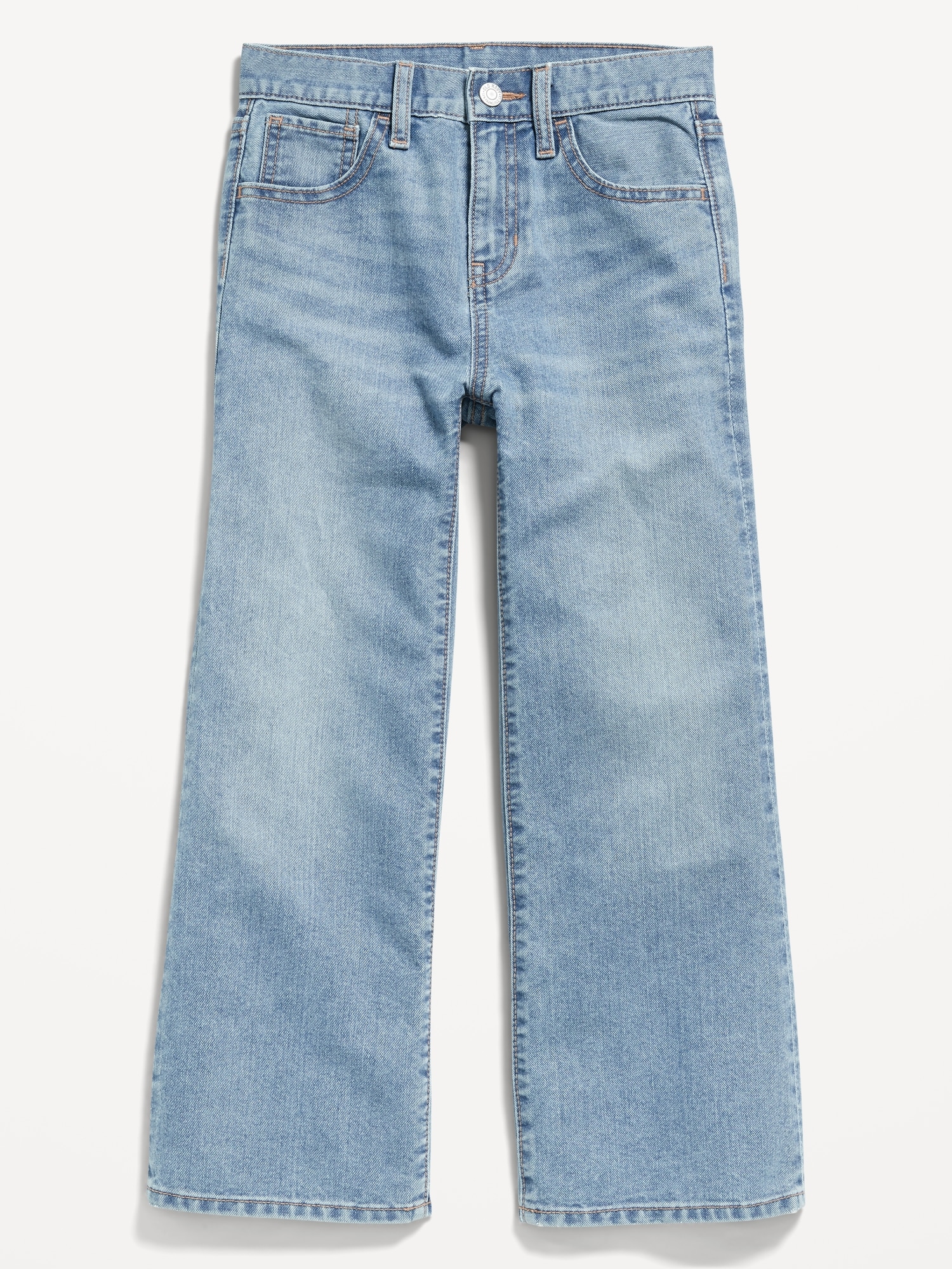 Girls Ripped Jeans Elastic Waist Wide Leg Denim Baggy Trousers Distressed  Pants | eBay