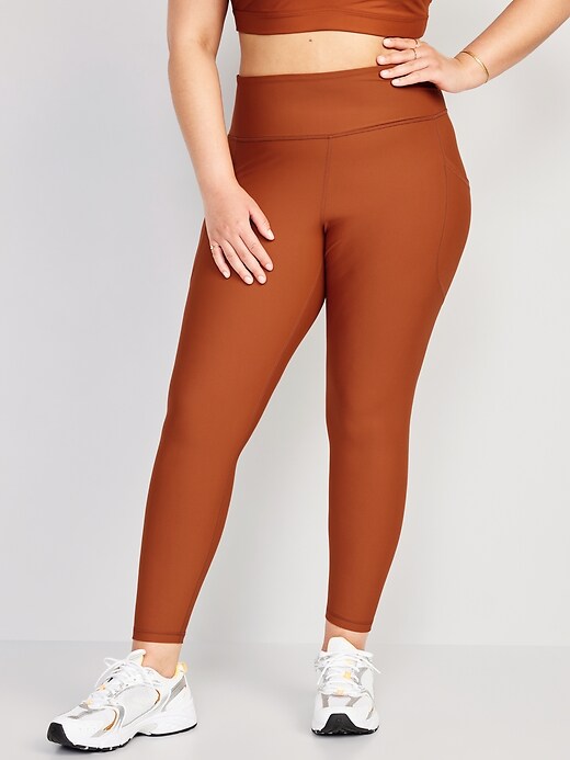 size 1X Savvi Solas Womens Leggings Orange Plus Size High Waist