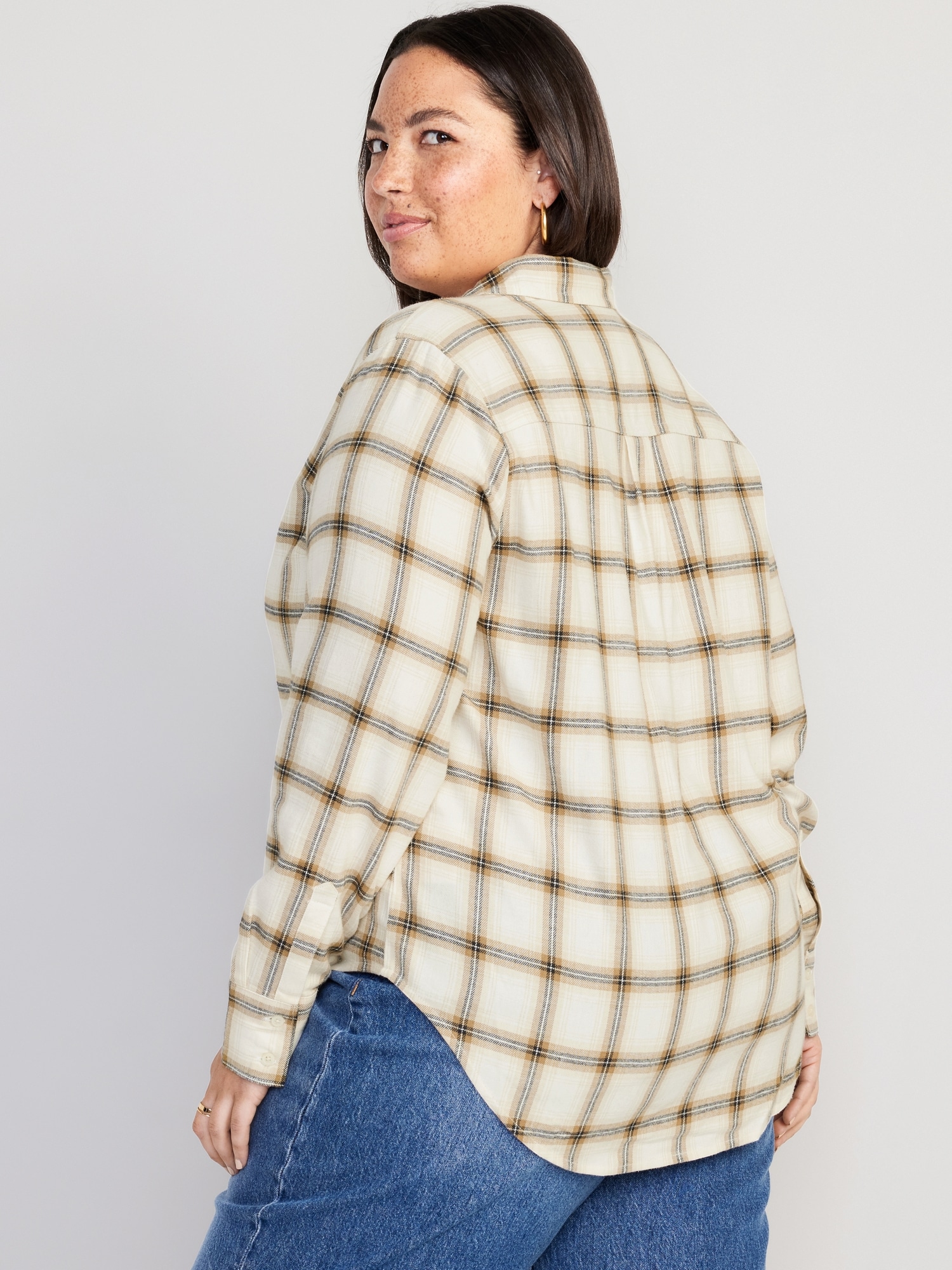 White Long Sleeve Shirts for Women 5 Dollar Items Flannel Shirts