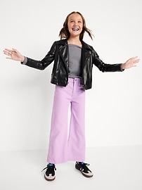 View large product image 3 of 5. High-Waisted Baggy Wide-Leg Corduroy Pants for Girls