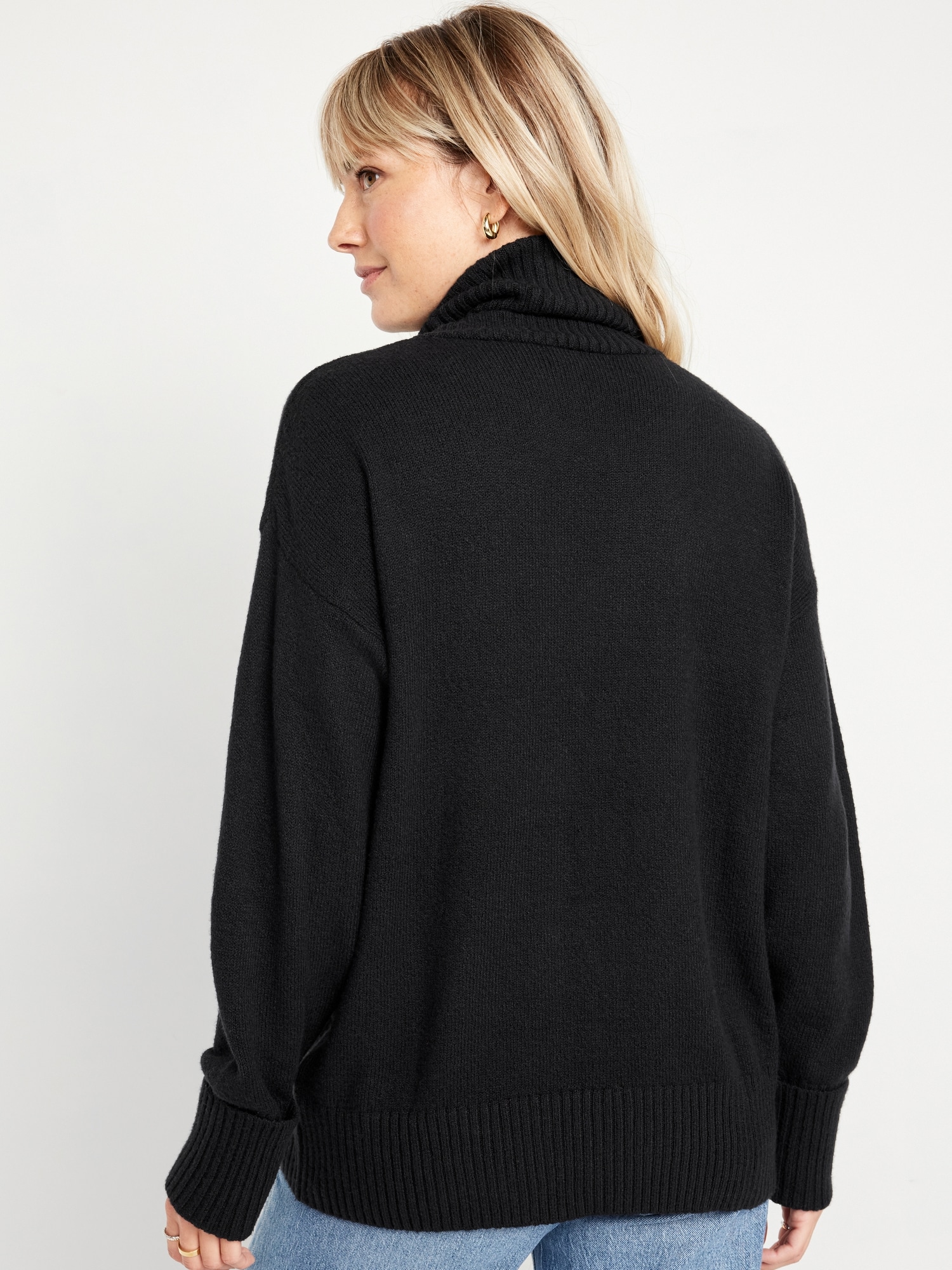 Women's black turtleneck on sale tunic