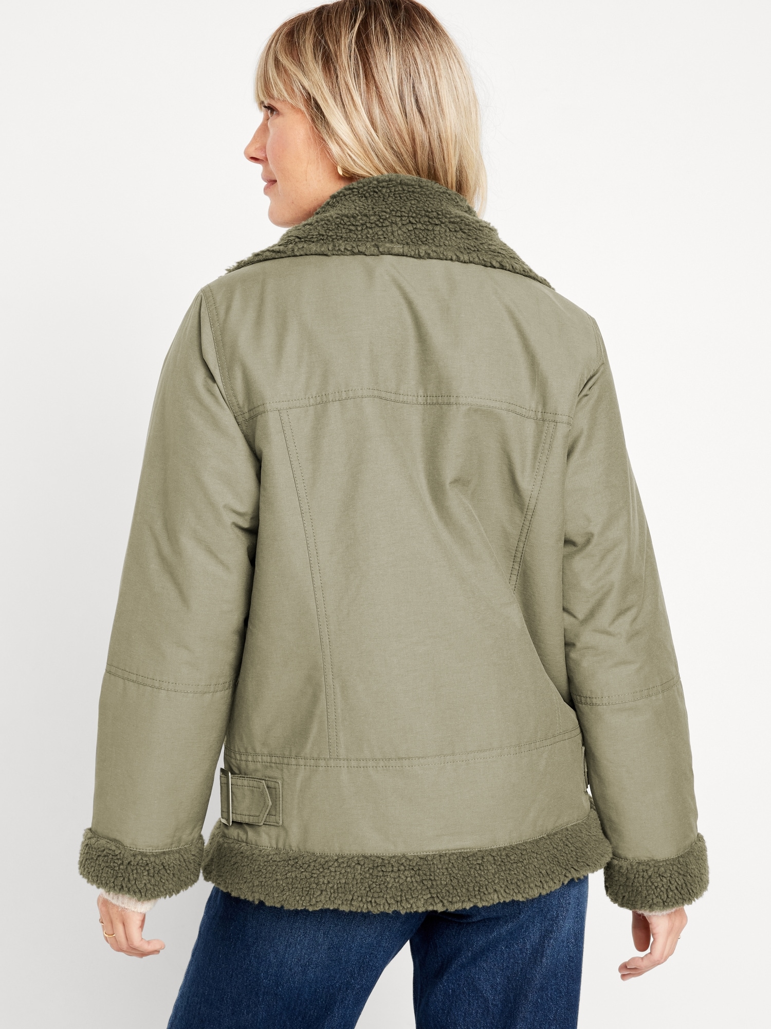 Sherpa-Lined Utility Jacket for Women Old | Navy