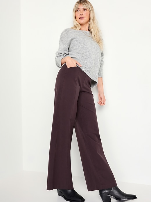 Image number 3 showing, High-Waisted Pull-On Pixie Wide-Leg Pants