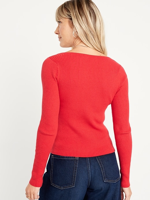 Image number 2 showing, Fitted Rib-Knit Sweater