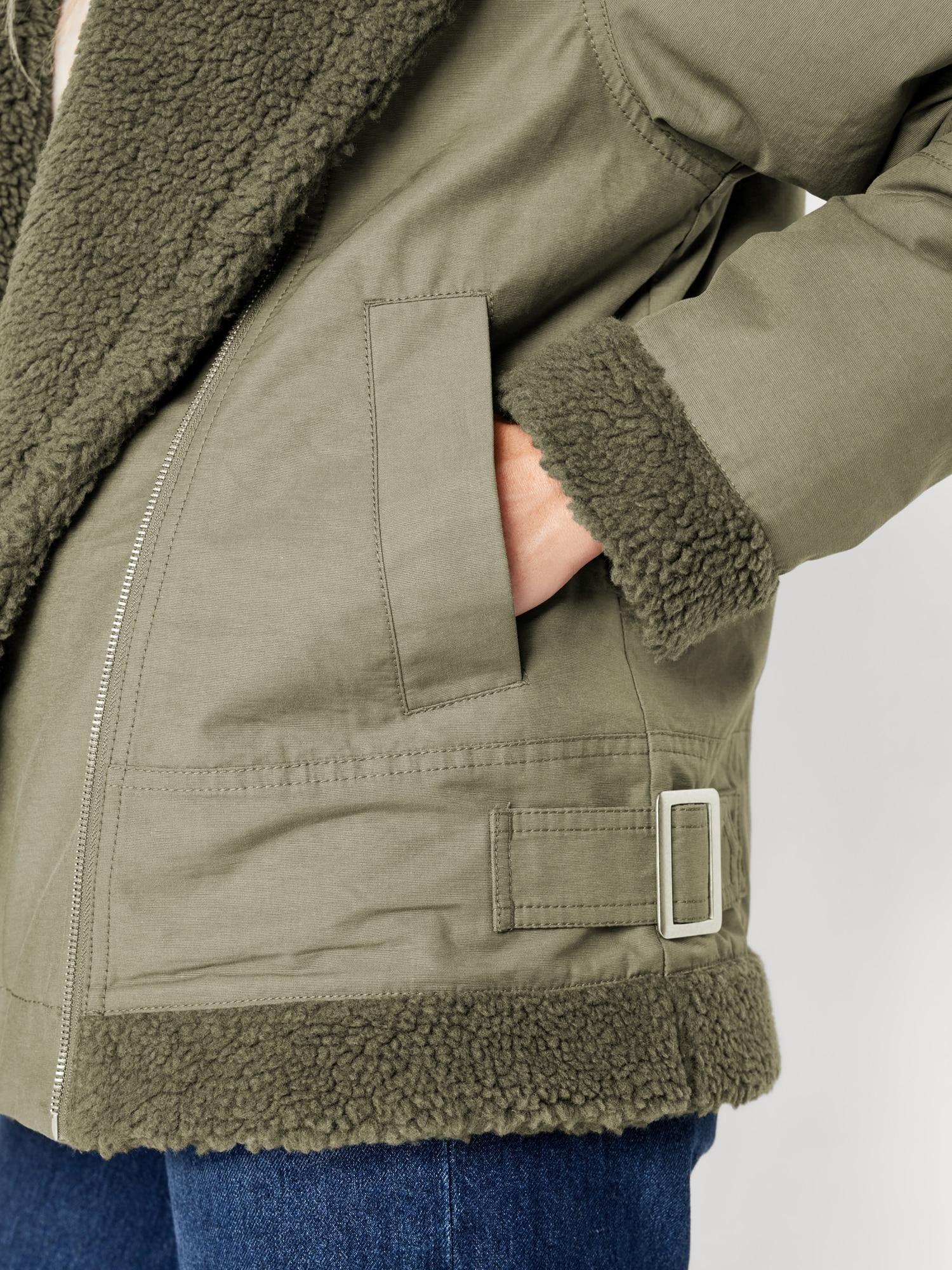 Old Sherpa-Lined for Utility Navy Jacket | Women