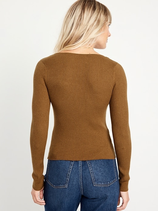 Image number 2 showing, Fitted Rib-Knit Sweater